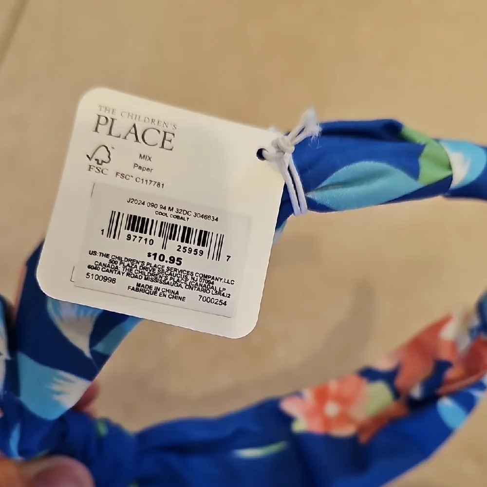 The Children's Place Blue Floral Headband NWT - Picture 3 of 6